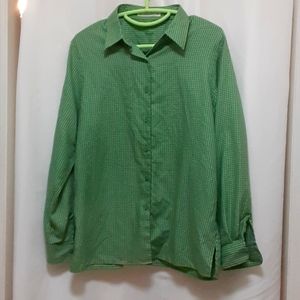 Foxcroft Long Sleeve Plaid Button Down Dress Shirt